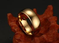 recommend top quality simple tungsten gold color mens rings jewelry man ring wholesale ring size 6 7 8 9 10 11 12 13