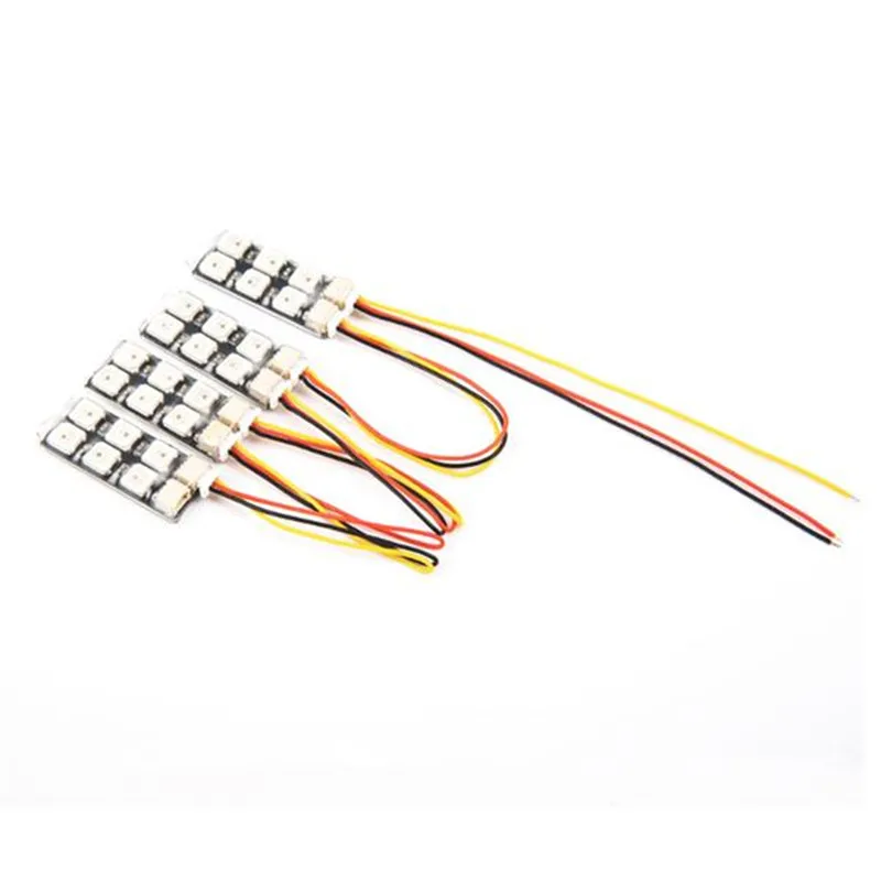 4 PCS Dual Row 6 Bits WS2812B RGB5050 Night LED Trip Programmer by Betaflight for DIY RC Drone Multicopter Parts | Игрушки и хобби