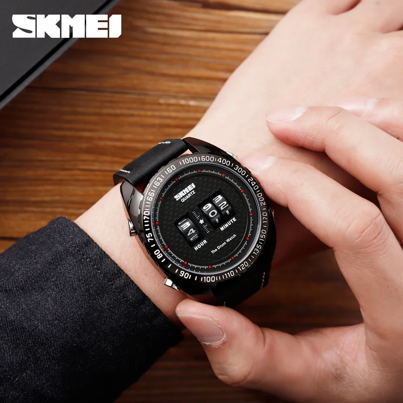 

SKMEI Business Watch Men Clock Fashion Creative Quartz Men Watches Leather Strap Waterproof Quartz Wristwatch Relogio Masculino