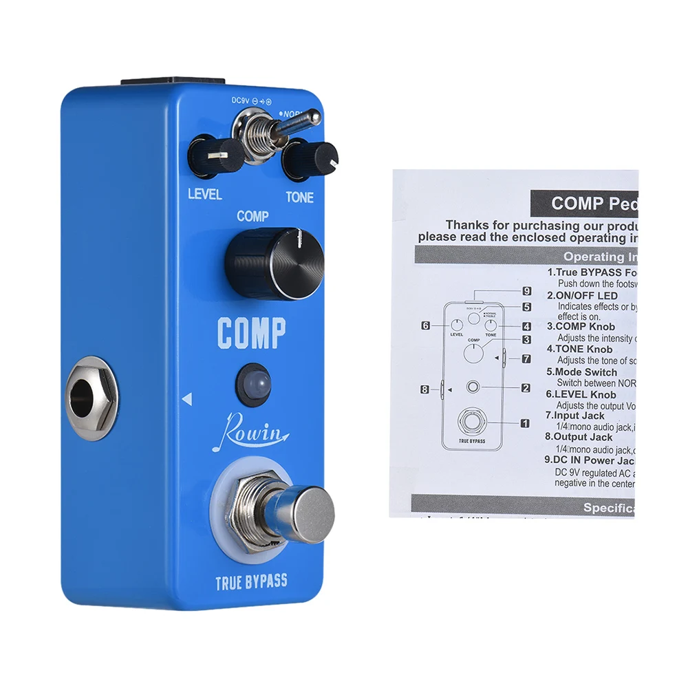 Rowin LEF 333 педаль для гитары COMP Compressor Compress из алюминиевого сплава|Детали и
