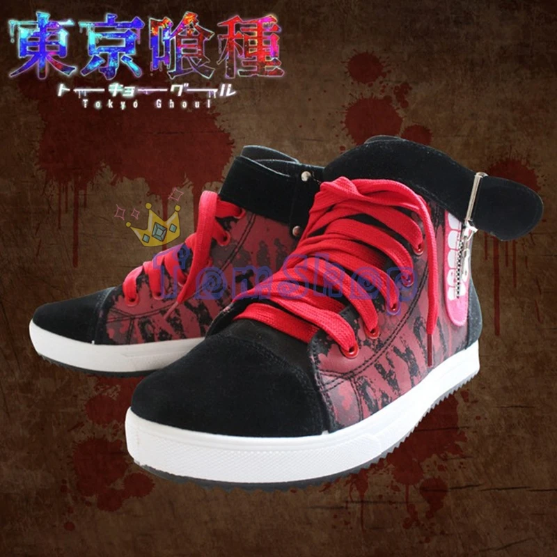 Anime Tokyo Ghoul Kaneki Ken Fashion Canvas Sneakers Men's Casual High Top Cosplay Shoes Free Shipping | Тематическая одежда и