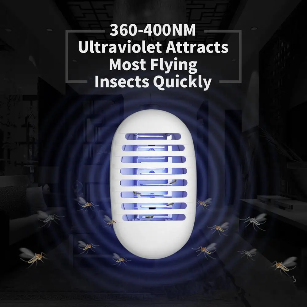 HobbyLane EU Plug US AC 1W LED Socket Shape Electric Shock Mosquito Killer Light Indoor | Лампы и освещение
