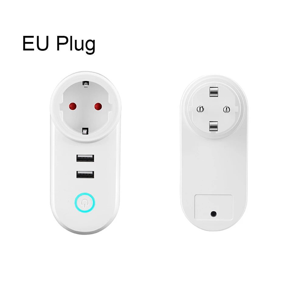 EU Plug Домашней автоматизации дистанционное управление таймер управление голос управление двойной USB Wi Fi Smart розетка работает с Google дома Alexa - Комплект: EU Plug