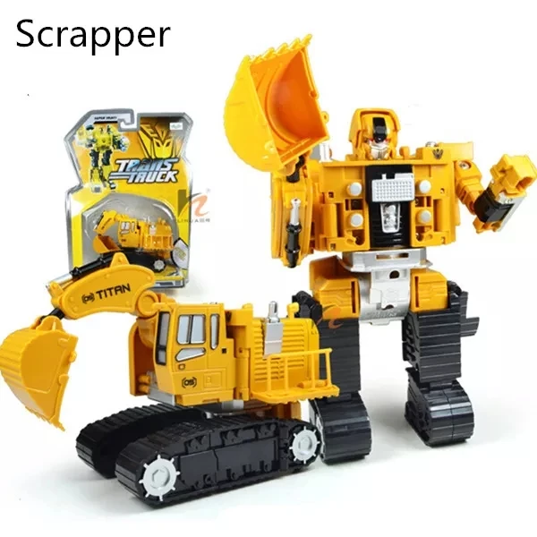 Scrapper Металлический инженерный грузовик Hercules комбинированный грузовик 13,5x6x7,5 трансформация Mixmaster самосвал скребок крюк бульдозер роботы игрушки - Цвет: Scrapper