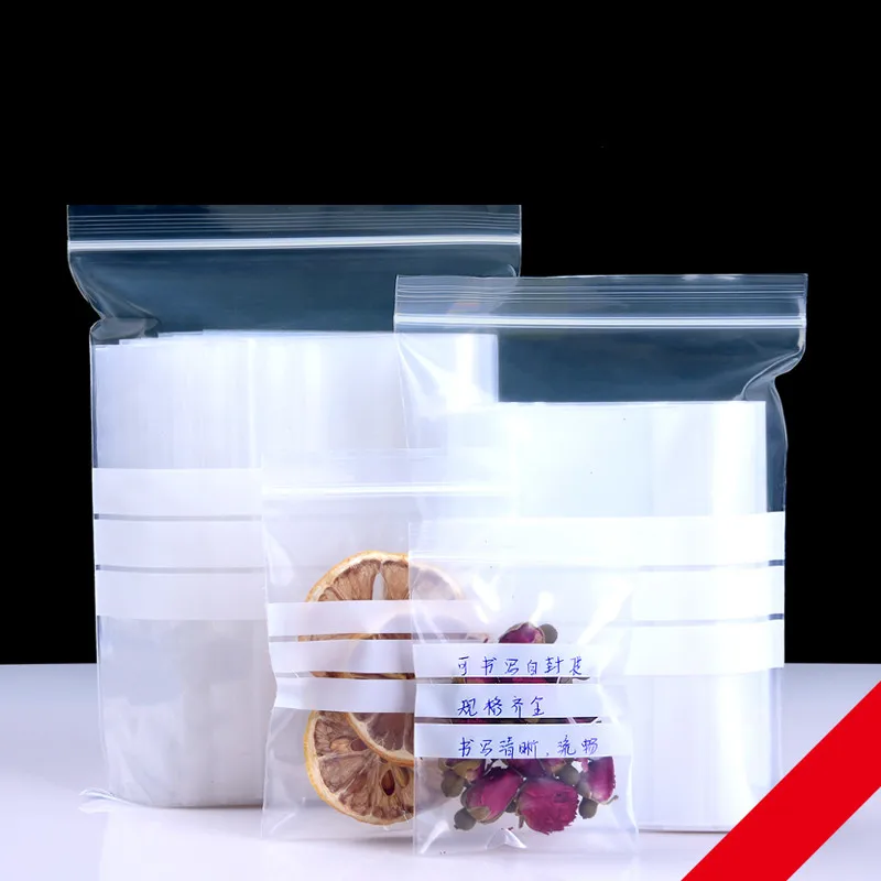 100 шт./лот Пластиковые Многоразовые Пакеты с застежкой-молнией для упаковки