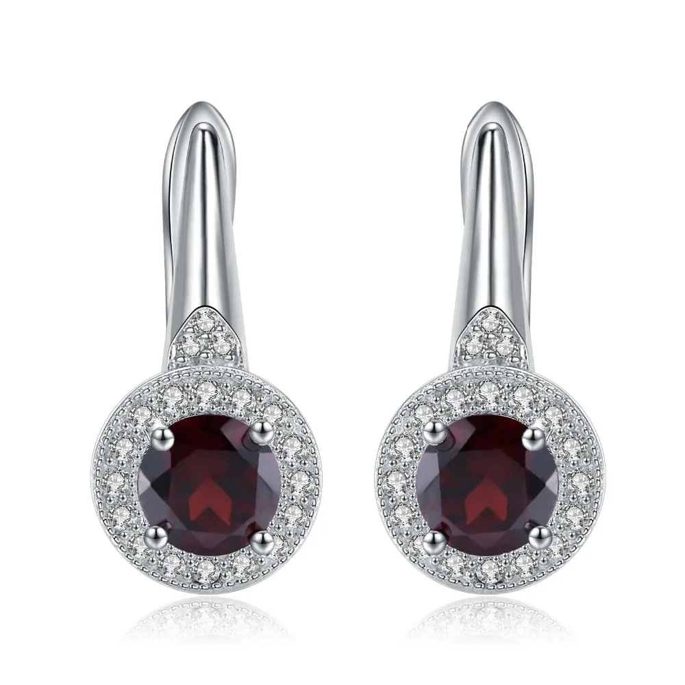 Женские серьги гвоздики GEM'S BALLET 2.10Ct из натурального красного граната с