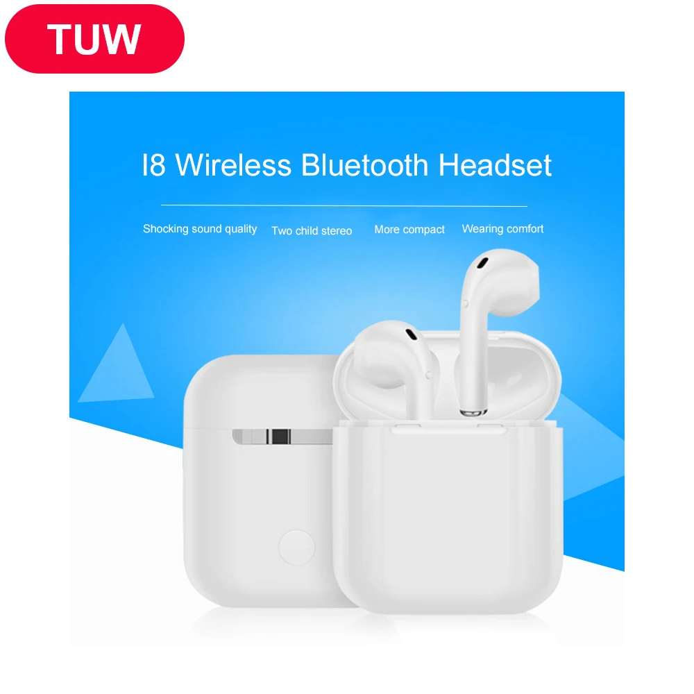 I8 tws Мини Bluetooth наушники с двумя ушками беспроводные стерео зарядным устройством