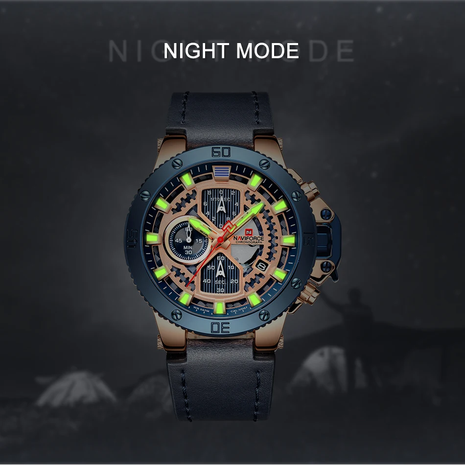 NAVIFORCE мужские s часы Красные большие часы Мужские Роскошные наручные часы с хронографом часы мужские кварцевые мужские s часы лучший бренд класса люкс
