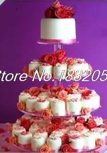 New Blasting with 4 Tier Of Acrylic Wedding Party Birthday Round Turn Sugar Cake Stand Cake Decorating Tools