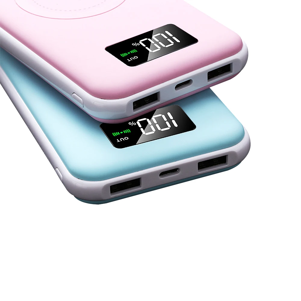 10000 мАч QI Беспроводное зарядное устройство Power Bank для iPhone 11 pro Xiaomi Mi повербанк