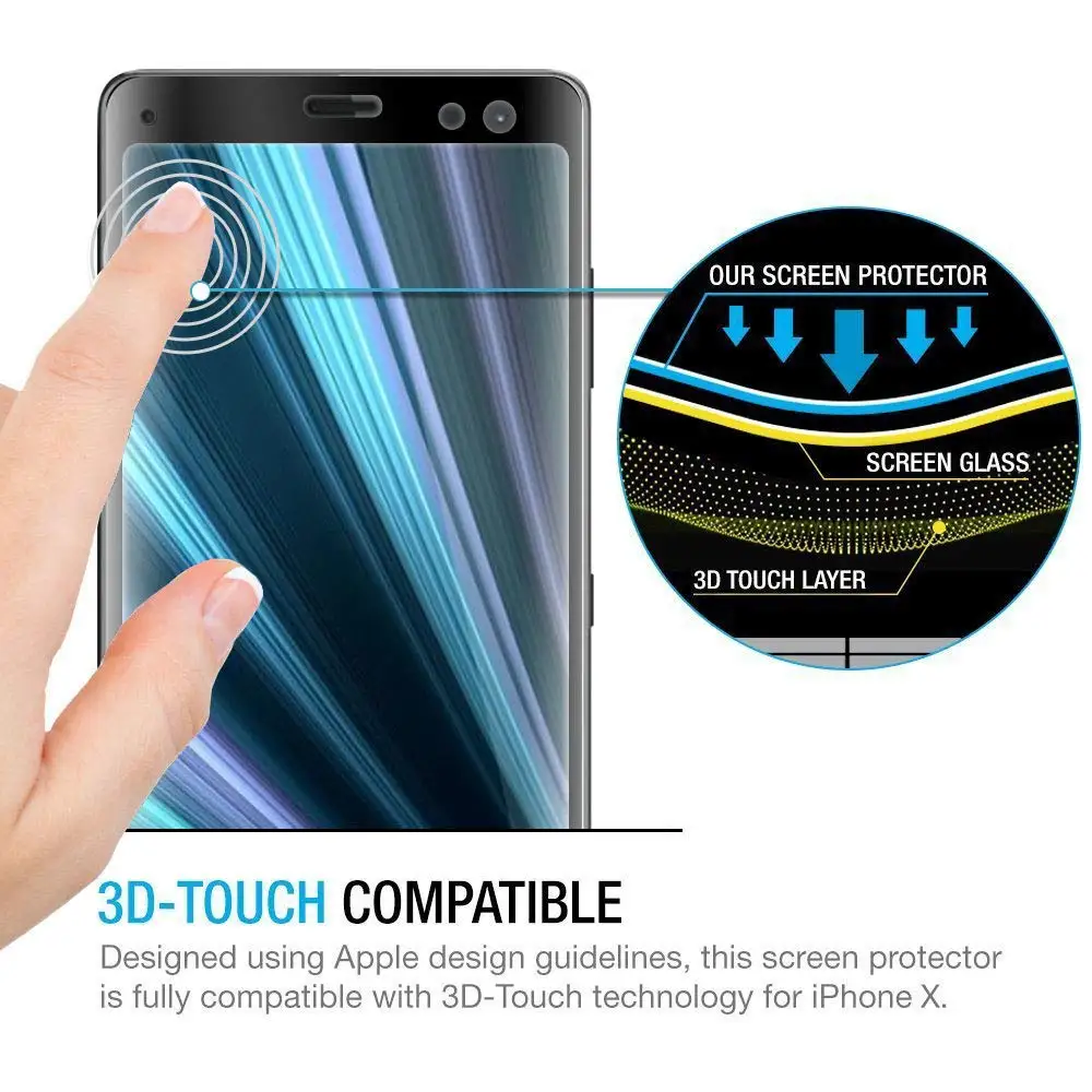 3D полное покрытие закаленное стекло для SONY Xperia X XP XZ XZS XZ1 XZ2 XZ3 COMPACT PREMIUM XA XA1 Plus
