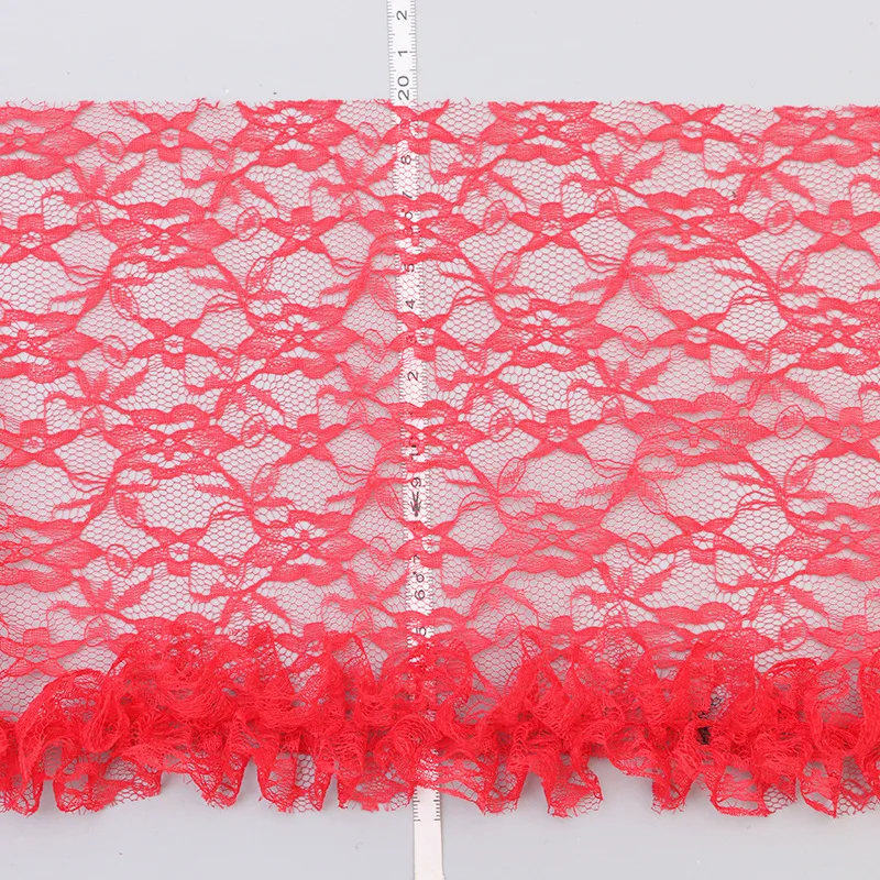 

High quality lace fabric accessories handmade pink red embroidery diy clothes skirt curtain decoration craft sewing materials