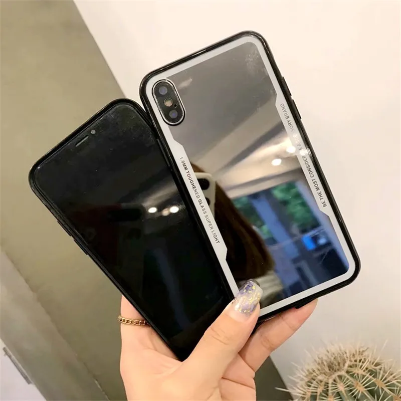 Ayeena зеркальный чехол для телефона из закаленного стекла макияжа iPhone Xs Max XR Kilifi X 7