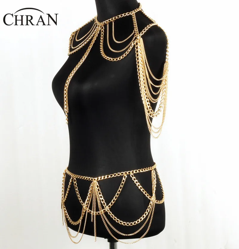 Женская пляжная цепочка Chran золотого цвета на плечо вечерние украшения BC0400|pendants