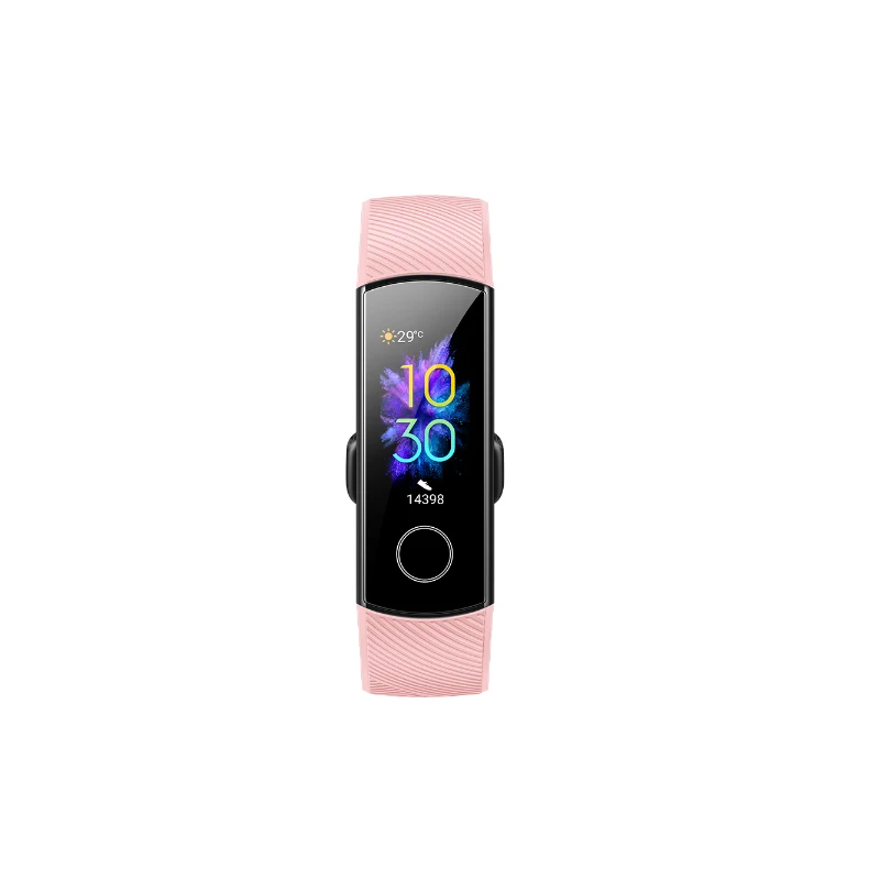 Смарт-браслет huawei Honor Band 5, пульсоксиметр, волшебный цветной сенсорный экран, плавающий ход, обнаружение пульса, сна, сна - Цвет: pink