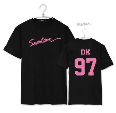 Новое поступление черная футболка с принтом seventeen японского концерта именем