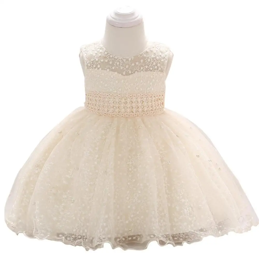 

New Birthday Baby Dress Baby Girl Christening Gowns Baby Girl Baptism Dresses First Year Tutu Girl Nail bead dress