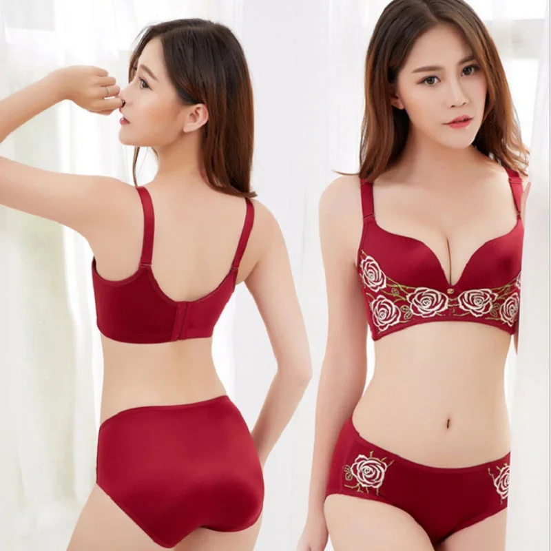 Массажный бюстгальтер с глубоким V образным вырезом и чашкой из нержавеющей