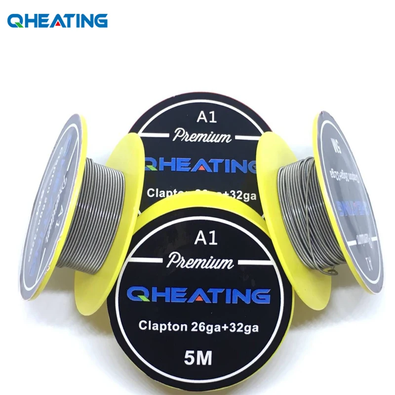 Qheating 5 м/рулон A1 проволока типа Клэптон для намотки обслуживаемых атомайзеров и