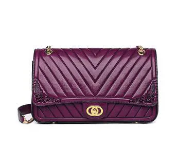 Purple SUWERER женские сумки из натуральной кожи для женщин модные роскошные сумки с тиснением Женские сумки дизайнерские женские кожаные сумки через плечо - Цвет: Purple