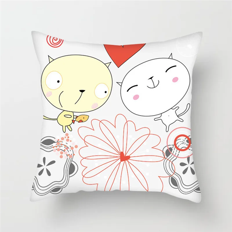 Мультяшный чехол для подушки Fuwatacchi милая фигурка-палочка изображение пары