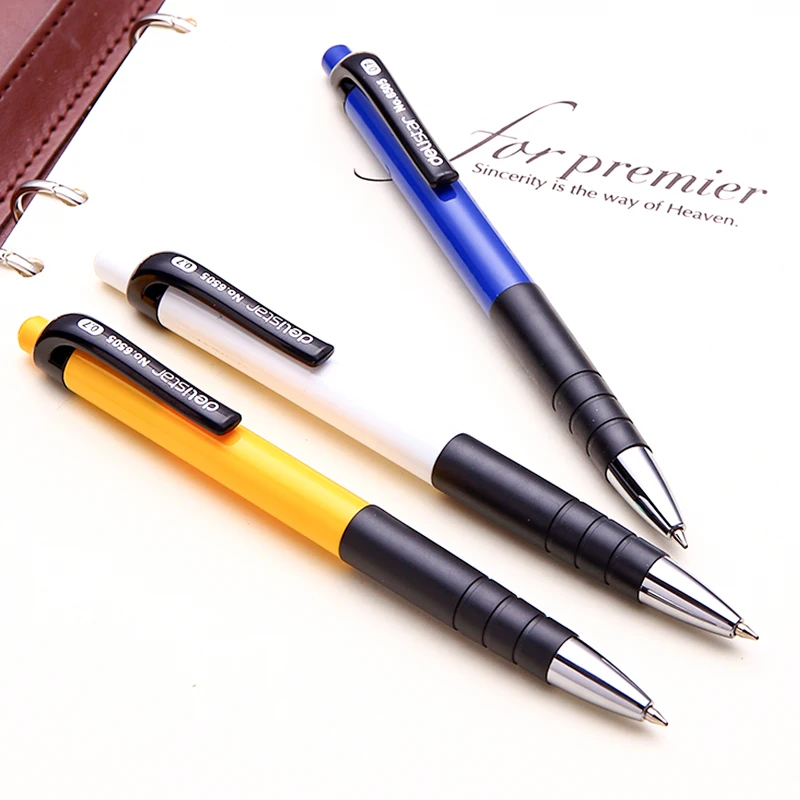 

12 шт./кор. профессиональная Шариковая Ручка 0,7 мм с синими чернилами для школьных канцелярских принадлежностей и офиса, YZB00007