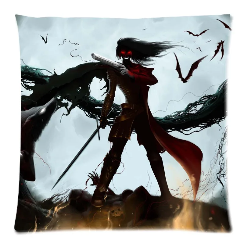 2018 Custom Cushion Cover Hellsing Throw Pillow Polyester Case for Sofa Decorative Pillowcase | Дом и сад