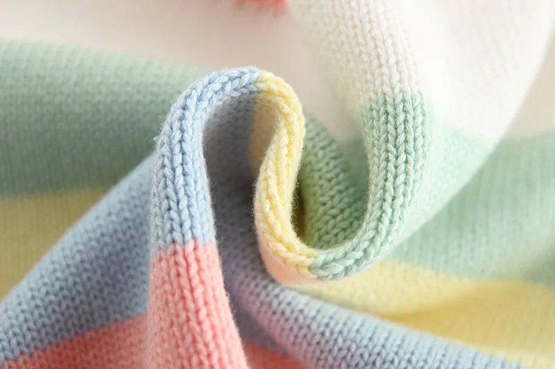 Knitted Baby Clothes Rainbow Newborn Rompers for Girls Cotton Sleeveless Infant Jumpsuit Boys Romper Overalls | Мать и ребенок