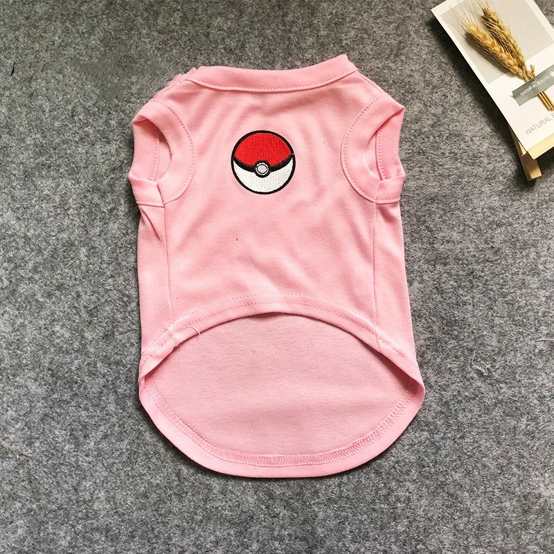 Милые модные детские топы с изображением Pokemon летняя футболка корги Шнауцер жилетка, одежда для домашних животных Одежда для домашних животных кошка собака одежда костюм для мопса GZC20