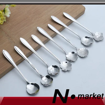 Прекрасный цветок кофе ложка дети 6 шт набор Высокое качество нержавеющая сталь