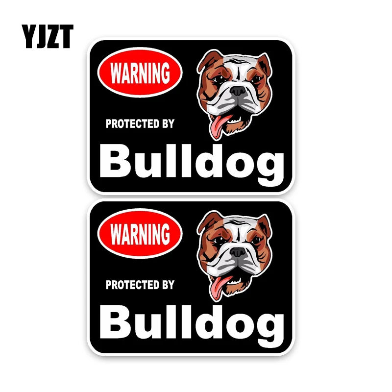 YJZT 15*11 4 см 2X Bulldog Guard Dog индивидуальные светоотражающие наклейки для автомобиля C1