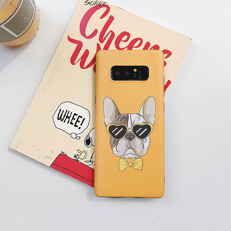 YHBBCASES мультяшный крутой бульдог мягкий чехол для телефона samsung Galaxy Note 9 S8 S9 Plus 8 s
