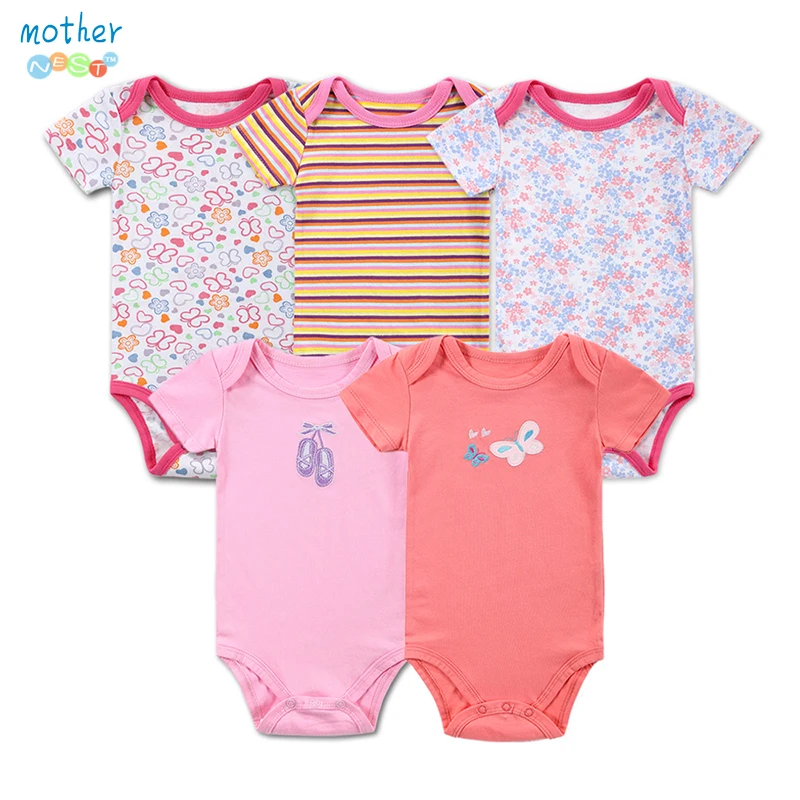 5 шт./лот боди для малышей с принтом новорожденных Одежда маленьких девочек