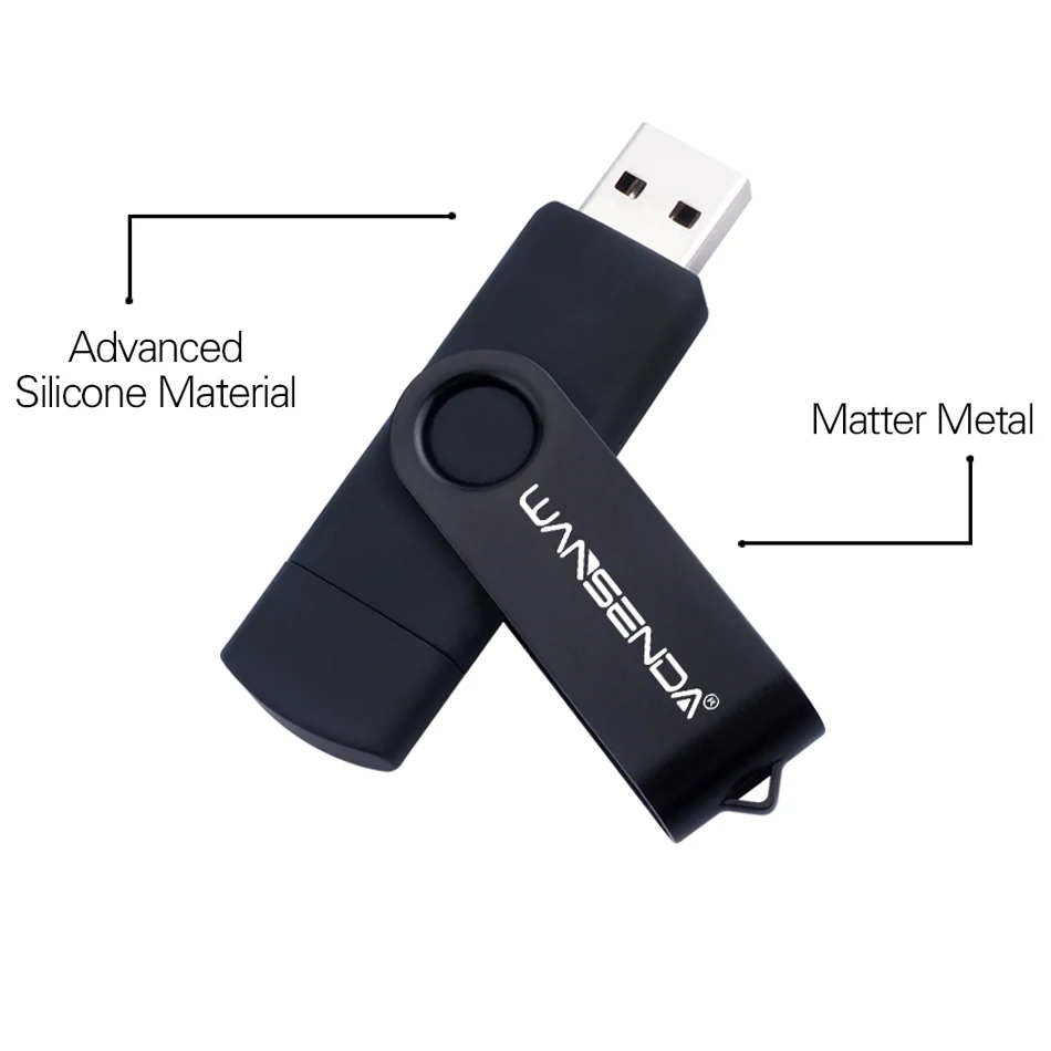 Новинка USB флеш-накопитель WANSENDA OTG 64 ГБ usb 8 16 32 128 для Android/планшета/ПК Usb карта