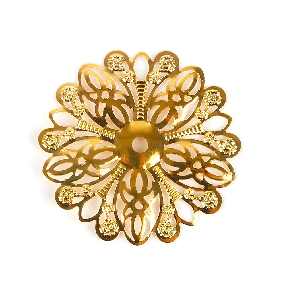 4pcs/lot Dia 5.2cm Gold/Rhodium Plated Tone Filigree Connectors Metal Craft Gift Decoration DIY Jewelry Making | Украшения и