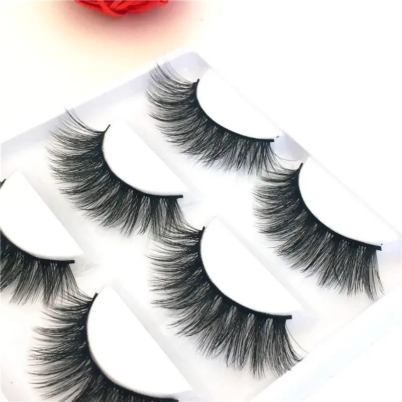 Buy HBZGTLAD new 5 pairs 100% Real Mink Eyelashes 3D Natural False 3d Lashes Soft Eyelash Extension Makeup Kit Cilios on
