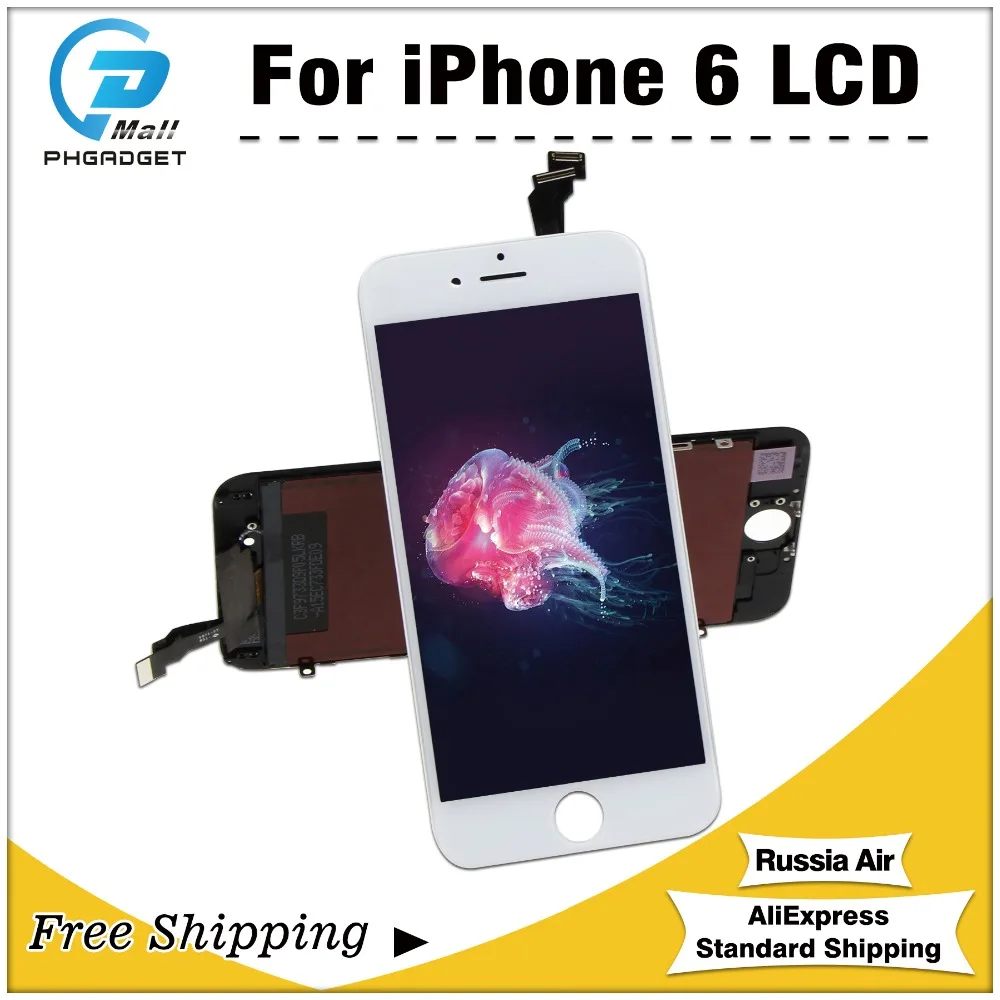 1 шт. класс AAA + ЖК для iPhone 6 6G сенсорный экран дисплей Замена дигитайзер сборка без