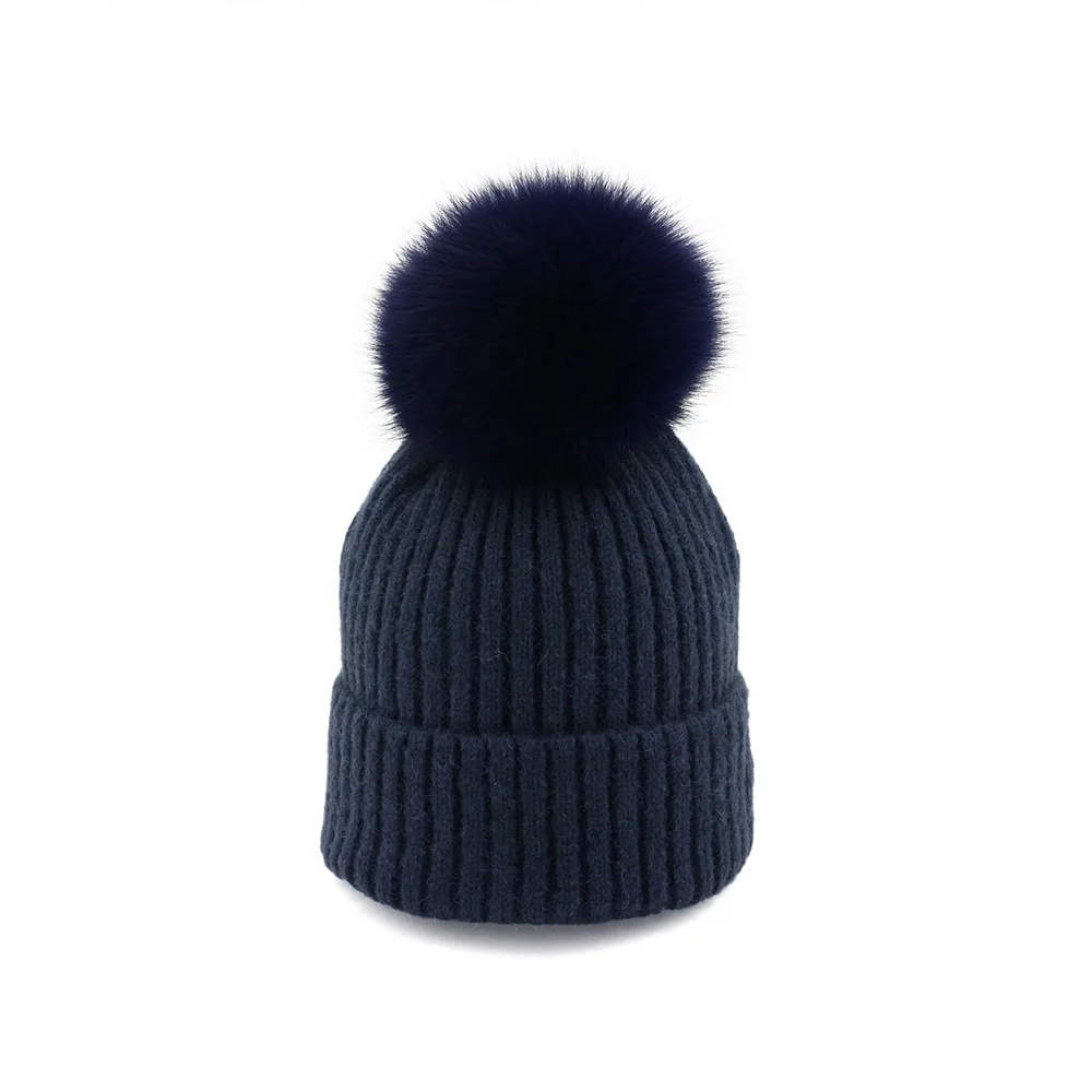 LUOAI кожа Для женщин Зимняя обувь с мехом кролика POM Hat толстой подошве шляпа