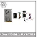 DC 400 ВткВт ER11 55 мм бесщеточный электродвигатель шпинделя с ЧПУ + Цифровой Драйвер шагового двигателя + источник питания 48 в 12 а постоянного тока.