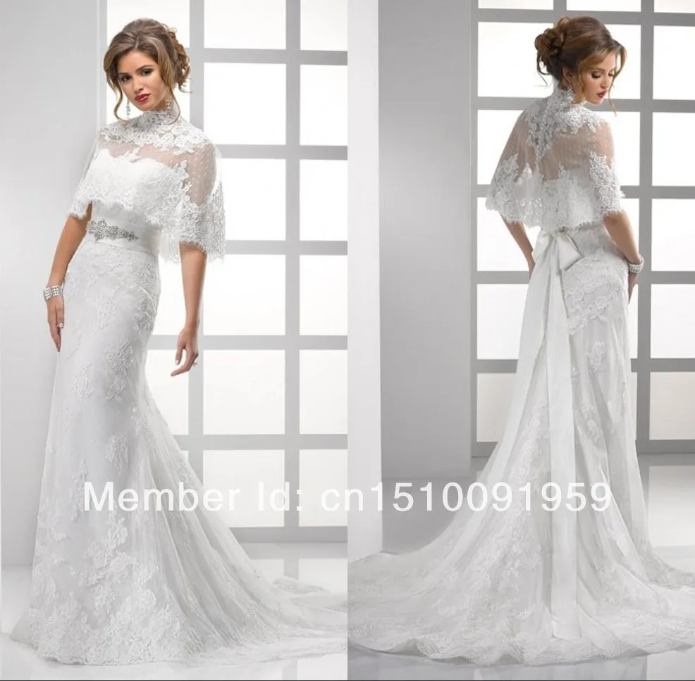 Gorgeous Long Train Mermaid Lace With Jacket Wedding Dress |
