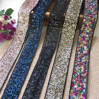 3 yard exquisite sequins sewing lace ribbon mesh trim diy handmade sewing net yarn ribbons clothing decorative lace trim