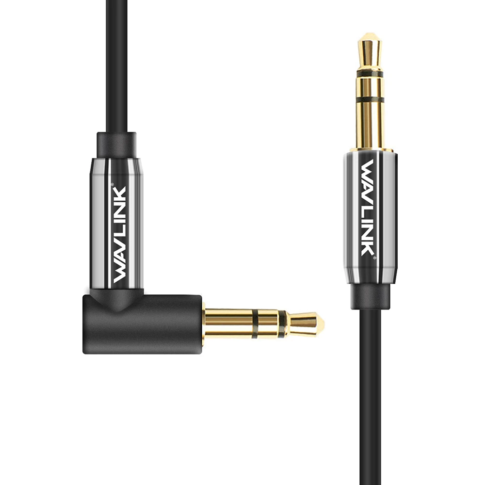 Wavlink 3.5mm Aux Audio Cable Male to line Adapter Right Angle Auxiliary Gold Plated Connector for Stereo |