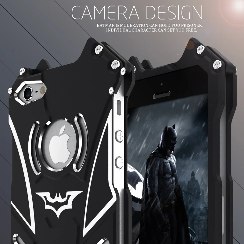 R-just Metal Aluminum Frame + Back cover Batman Phone Cases for iPhone 5C 2016 Newest Design Cool Gift Case Cover Kid |