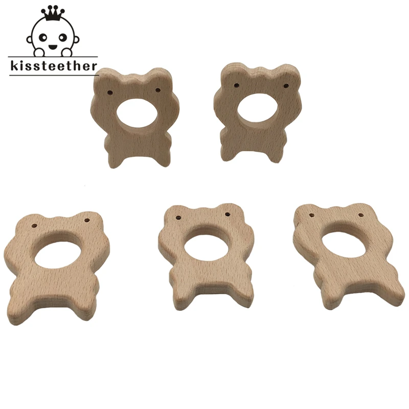 Деревянная игрушка для прорезывания зубов лягушка ребенка детская погремушка