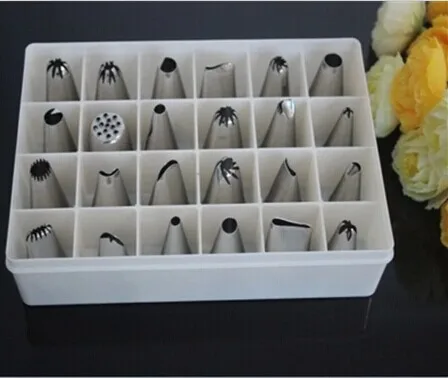 

2017 New Free Shipping 24pcs Icing Piping Nozzles Pastry Tips Cake Sugarcraft Decorating Tool Cake Tip Sets Fondant Accessories