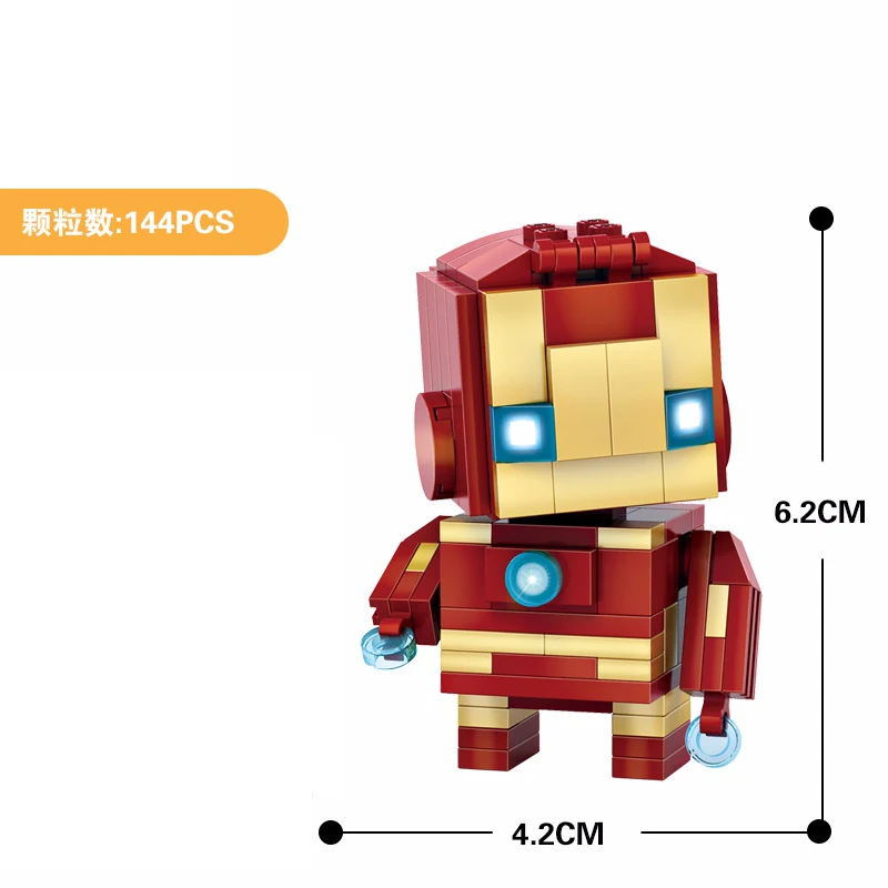 Micro-drilled building blocks Superhero series Spiderman Iron Man Hulk Legoings marvel city DIY figures Bricks children Toy gift | Игрушки и