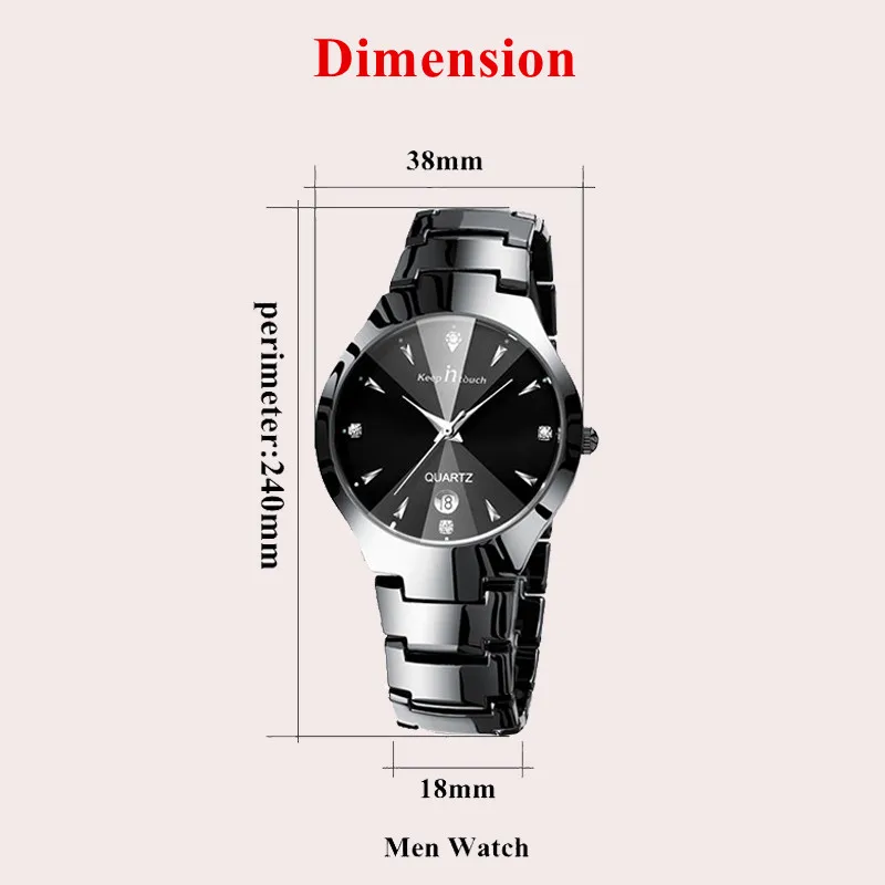Мужские наручные часы Keep in touch роскошные черные кварцевые с календарем брендовые