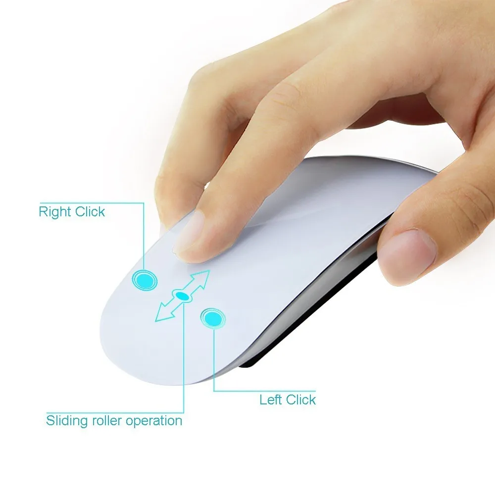Chyi Беспроводной Magic Мышь 2.4 ГГц 1600 Точек на дюйм silent touch для портативных ПК Desktop Mac