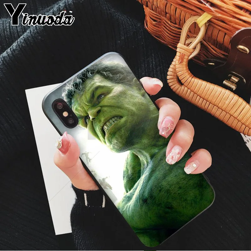 Yinuoda герои Marvel Hulk DIY печать рисунок чехол для телефона чехол для iPhone 5 5Sx 6 7 7plus 8 8Plus X XS MAX XR