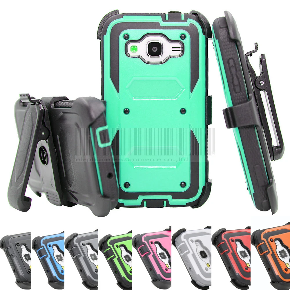 Армированный гибридный жесткий чехол кобура с зажимом для ремня Samsung Galaxy Core Prime/J3